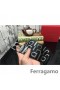 Ferragamo Jemné Monster kožený opasok s double gancini pracky GM173