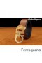 Ferragamo Mimoriadne Vydanie Nastaviteľné Kožené Dvojité Gancini Pracky Pásu