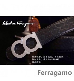 Ferragamo Jemné Monster kožený opasok s double gancini pracky GM023