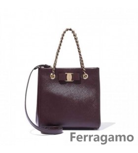 Salvatore Ferragamo Malé Vara Luk Ramenný Tote Predaj Online SFS-UU193