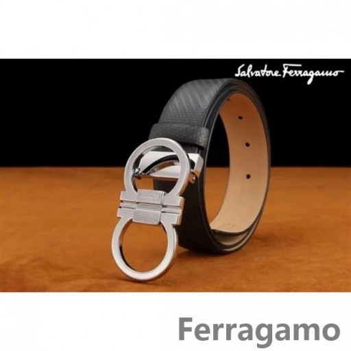 Ferragamo 특별판 조정가능한 가죽의 더블 Gancini 버클 벨트 011