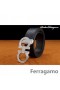 Ferragamo 특별판 조정가능한 가죽의 더블 Gancini 버클 벨트