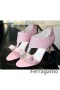 Ferragamo 발목 스트랩 레이스는 샌들 바라 핑크색