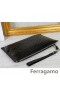 Ferragamo 주머니 지갑 검정 mens 판매