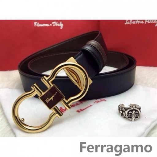 Kožni remen Ferragamo Gentle Monster sa duplom kopčom gancini GM115