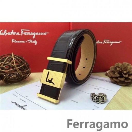 Kožni remen Ferragamo Gentle Monster sa duplom kopčom gancini GM137