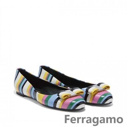 Cipele-brod Salvatore Ferragamo prugama Varina ravnim cipelama 1 cm SF-R776
