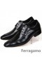 Ferragamo cipele Aiden od lakirane kože čipka-up Crne boje
