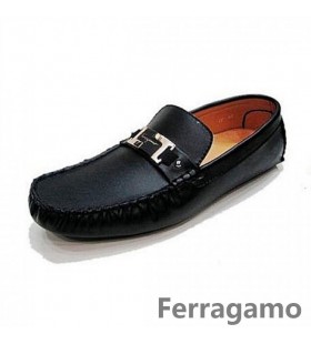 Ferragamo Cipele Natikače S Kopčom Od Kože Boje Kave