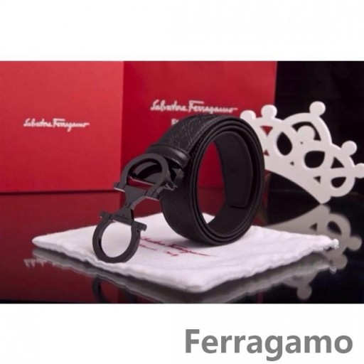 Ferragamo Mild Monster läder bälte med dubbla gancini spänne GM103
