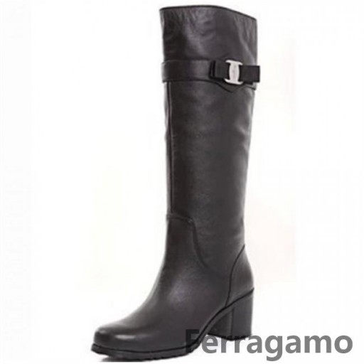 Ferragamo Skor Boot I Shearling Vintern Hot Försäljning