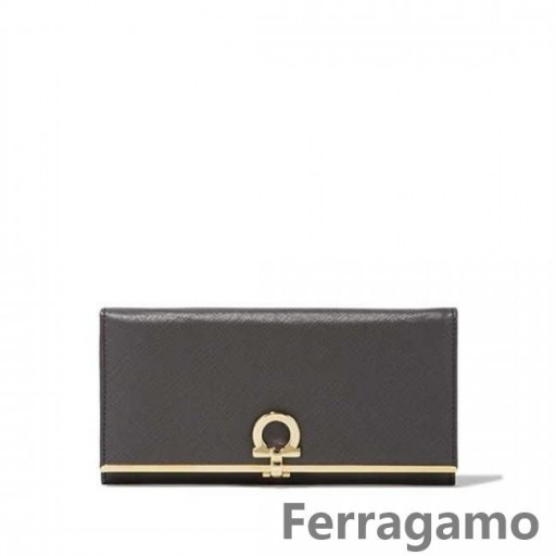 Salvatore Ferragamo Gancio Lås Kontinental Plånbok SFS-UU291