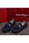 Ferragamo Driver Mocka Mocassin Blå Skor