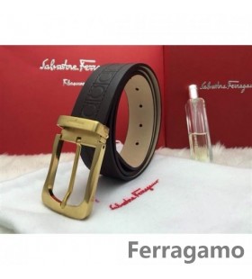 Ferragamo Mild Monster läder bälte med dubbla gancini spänne GM109