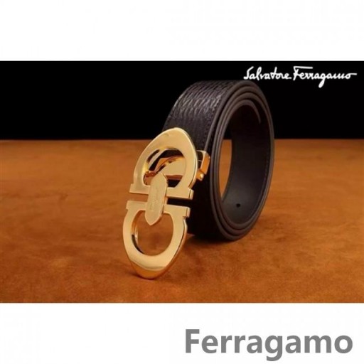 Ferragamo Special Edition Ayarlanabilir Deri Çift Gancini Tokalı Kemer