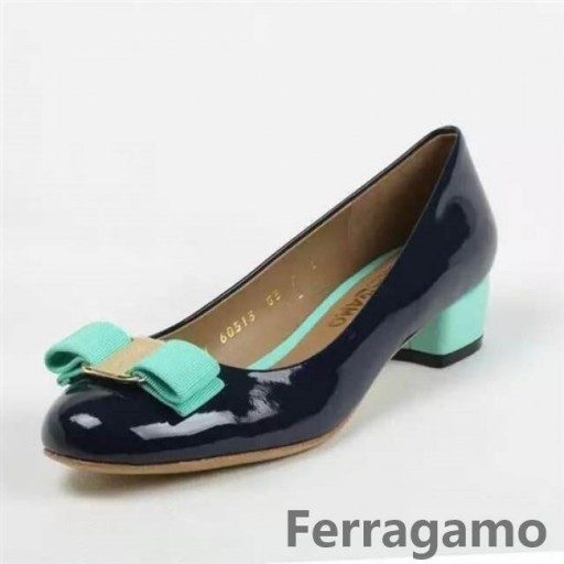Ferragamo Klasik Vara Pompa Pembe