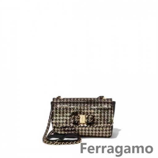 Salvatore Ferragamo Orta Payetli Vara Flap Çanta Satılık Online SFS-UU112