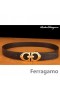 Ferragamo Special Edition Ayarlanabilir Deri Çift Gancini Tokalı Kemer