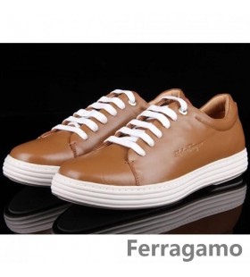 Kahverengi Ferragamo Dana Derisi Spor Ayakkabı