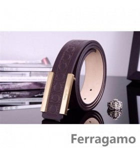 Çift gancini tokalı Ferragamo Nazik Canavar deri kemer GM054