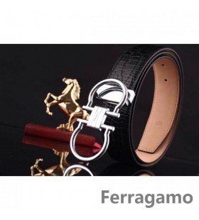 Çift gancini tokalı Ferragamo Nazik Canavar deri kemer GM061