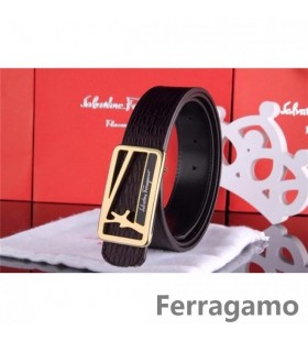 Çift gancini tokalı Ferragamo Nazik Canavar deri kemer GM149