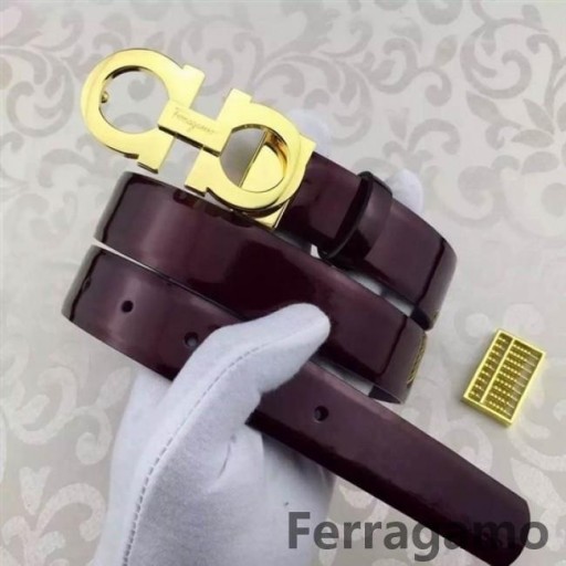 Ferragamo edición original ajustable de piel de becerro de cuero gancini cinturón OE008