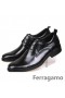 Ferragamo Aiden Patente Oxford Zapatos Negro
