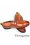 Ferragamo Aiden Patente Oxford Zapatos Marrón
