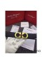 Ferragamo Gentil Monstruo de cinturón de cuero con doble gancini hebilla GM013