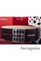 Ferragamo Gentil Monstruo de cinturón de cuero con doble gancini hebilla GM080
