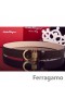 Ferragamo Gentil Monstruo de cinturón de cuero con doble gancini hebilla GM082