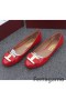 Ferragamo Ninna De Cuero Ballerina Flats Rojo