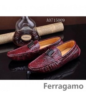 2016 Nuevo estilo Ferragamo casual zapatos de cuero en color vino 140