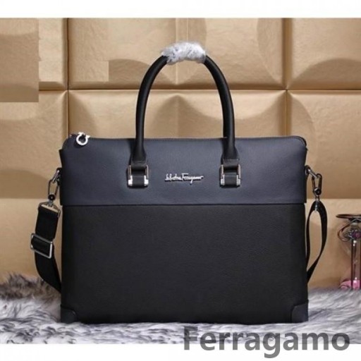 Ferragamo Zrnitá Aktovka Černá Taška TH-S910