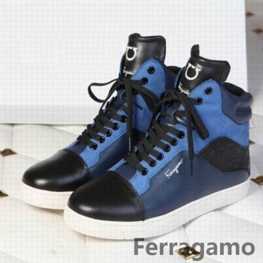 Ferragamo Vysoké Top Tenisky Modré