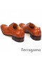 Ferragamo Aiden Patent Kožené šněrovací Boty Hnědá