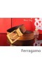 Ferragamo Jemný Monstrum kožený opasek s dvojitou gancini spony GM152