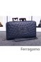 Ferragamo zip kolem peněženka tmavě modrá