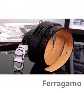 Ferragamo Jemný Monstrum kožený opasek s dvojitou gancini spony GM029