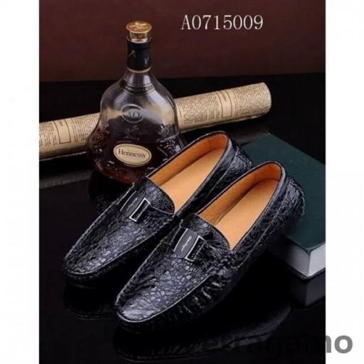 2016 Ny stil Ferragamo casual læder sko i sort 139