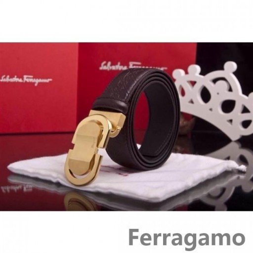 Ferragamo Blide Monster læder bælte med dobbelt gancini spænde GM101