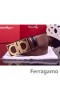 Ferragamo Blide Monster læder bælte med dobbelt gancini spænde GM127
