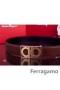 Ferragamo Blide Monster læder bælte med dobbelt gancini spænde GM127