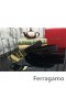 Ferragamo Blide Monster læder bælte med dobbelt gancini spænde GM160