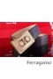 Ferragamo Zachtaardig Monster lederen riem met dubbele gancini gesp GM141