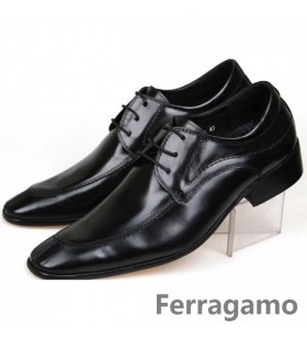 Ferragamo Aiden Patent Lederen veterschoenen Zwart