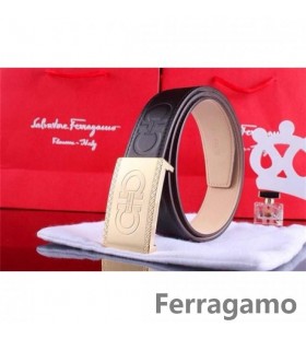 Ferragamo Zachtaardig Monster lederen riem met dubbele gancini gesp GM141
