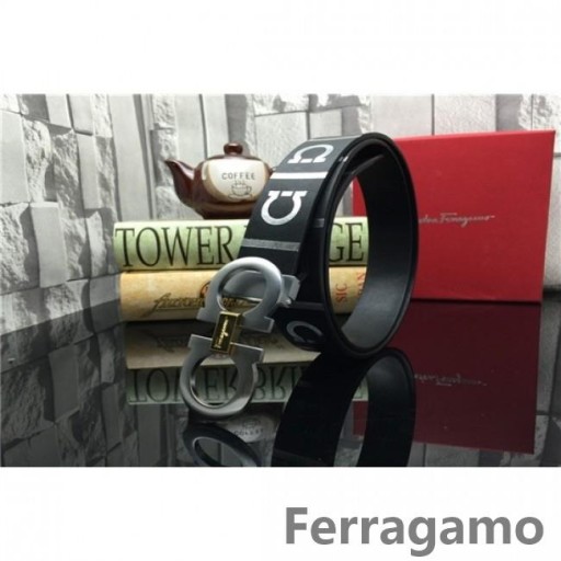Ferragamo Lempeä Hirviö nahkavyö kaksinkertainen gancini solki GM171