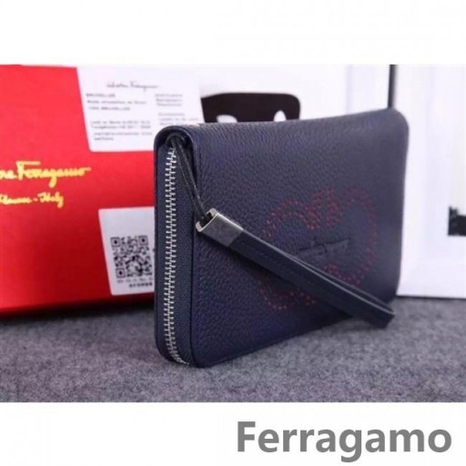 Ferragamo zip noin lompakko tumma sininen&punainen